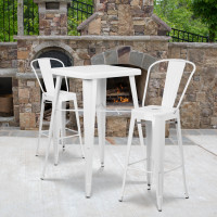 Flash Furniture CH-31320-30GB-WH-GG Metal Bar Stool in White
